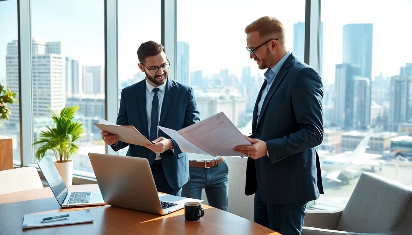 Headhunter Ingenieure beraten Ingenieure in einem modernen Büro mit dynamischer Interaktion.