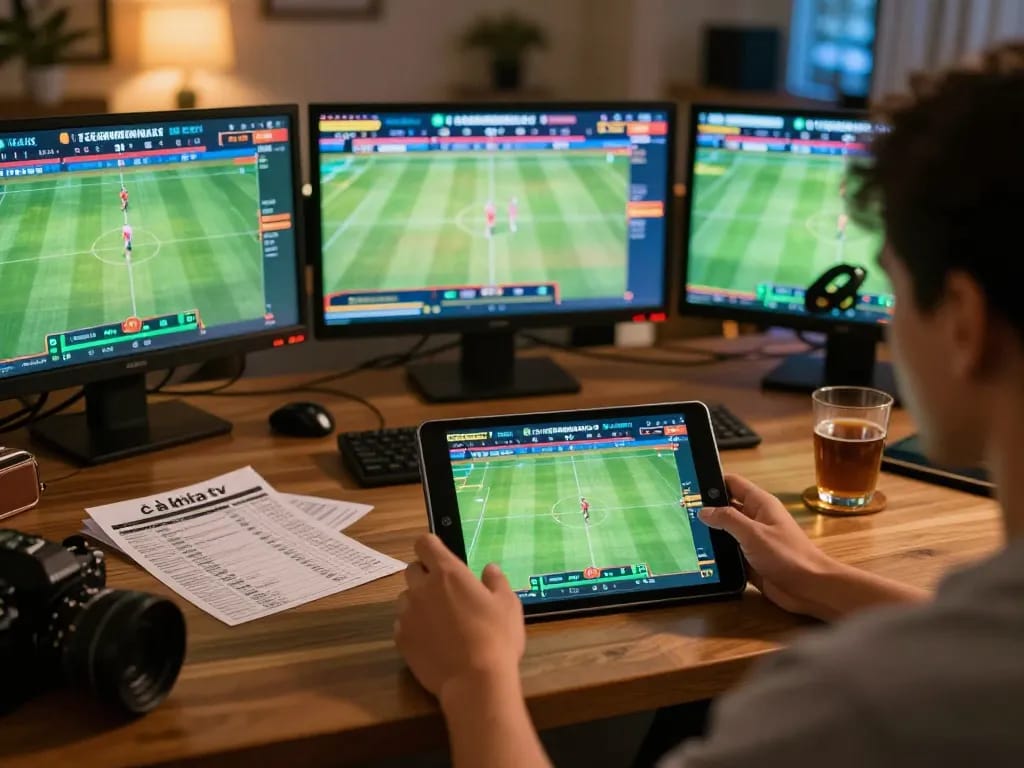 Placing bets on live matches with cà khịa tv displayed on the screen in an engaging online sports betting setting.