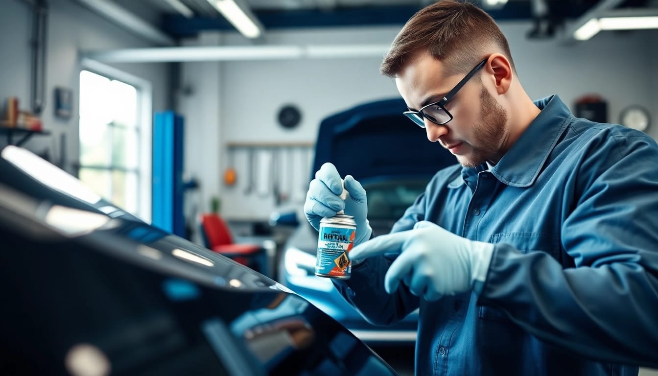 Smart Repair München Techniker erzielt exzellente Lackreparatur in modernem Werkstatt-Umfeld.