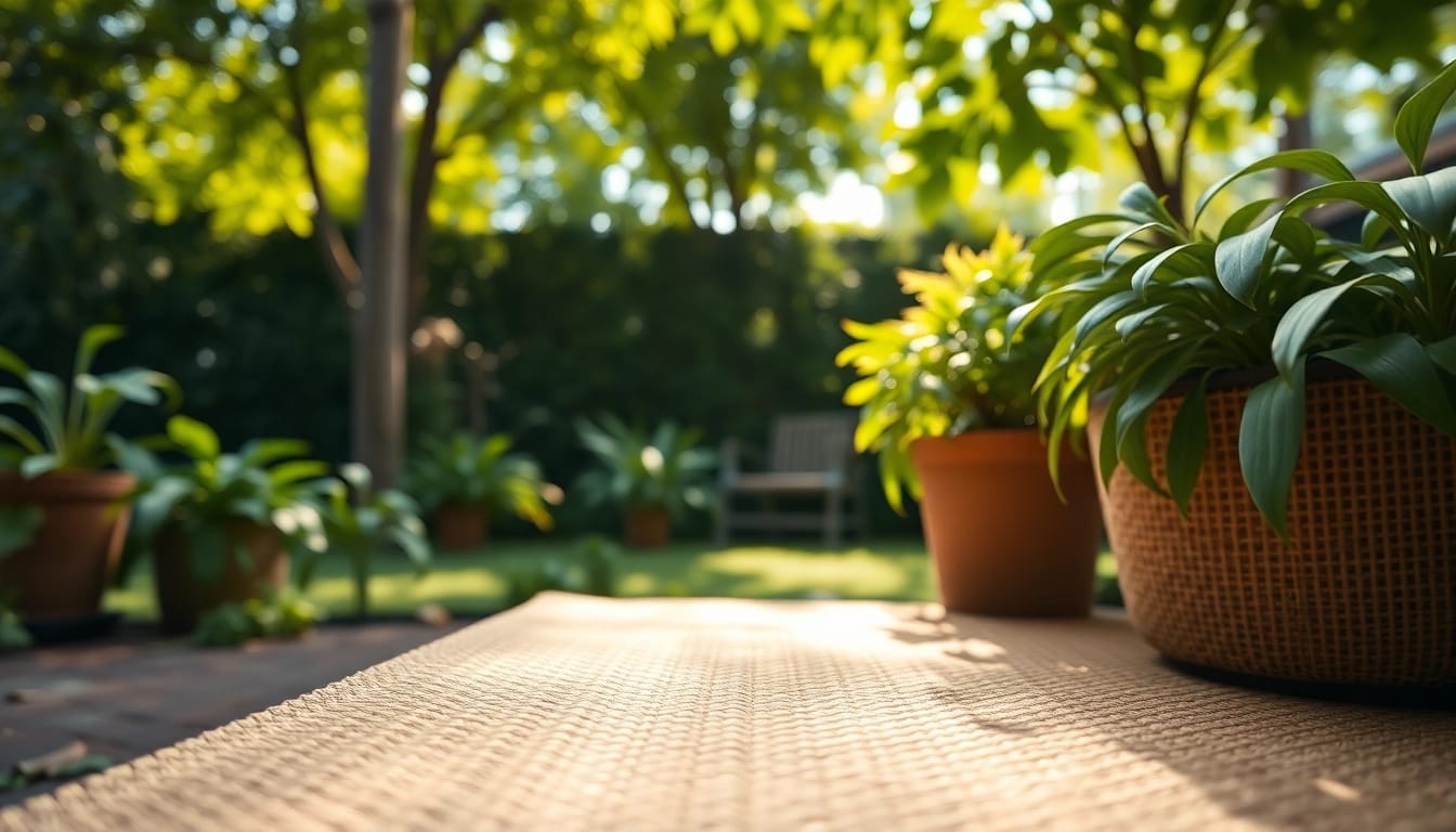 Verwendung der Hanfmatte in einem Garten für nachhaltige Entspannung