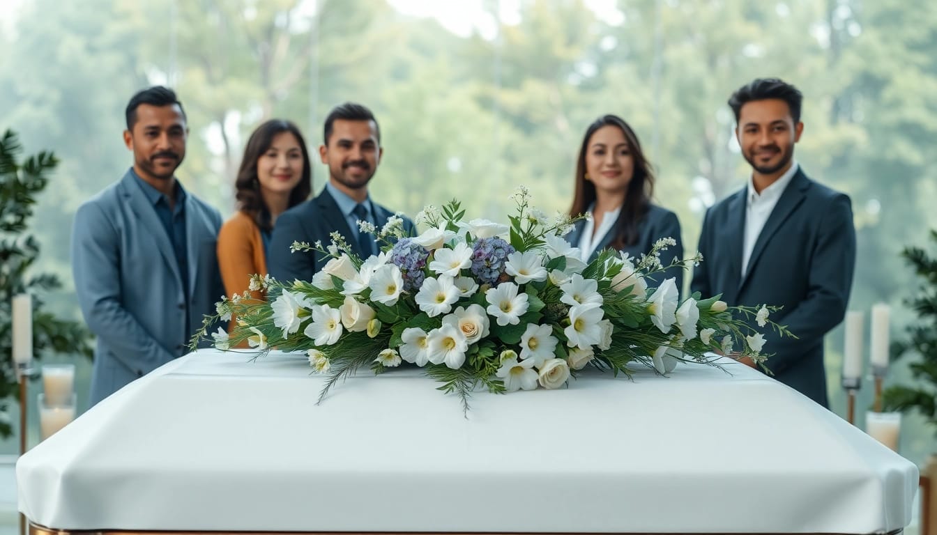 Pogrebna služba obezbeđuje dostojanstvenu uslugu s cvetnim aranžmanima i svećama.