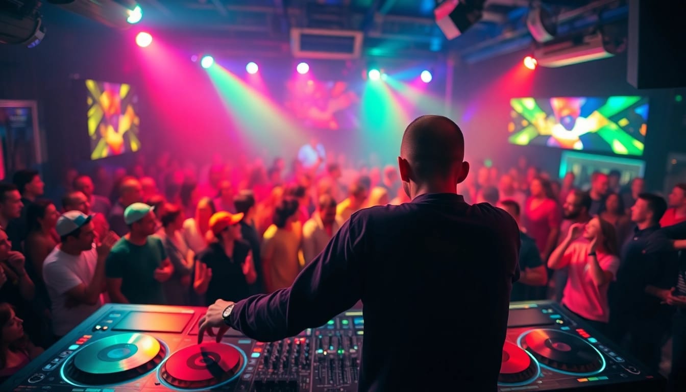 DJ in München begeistert das Publikum mit einer mitreißenden Live-Performance.