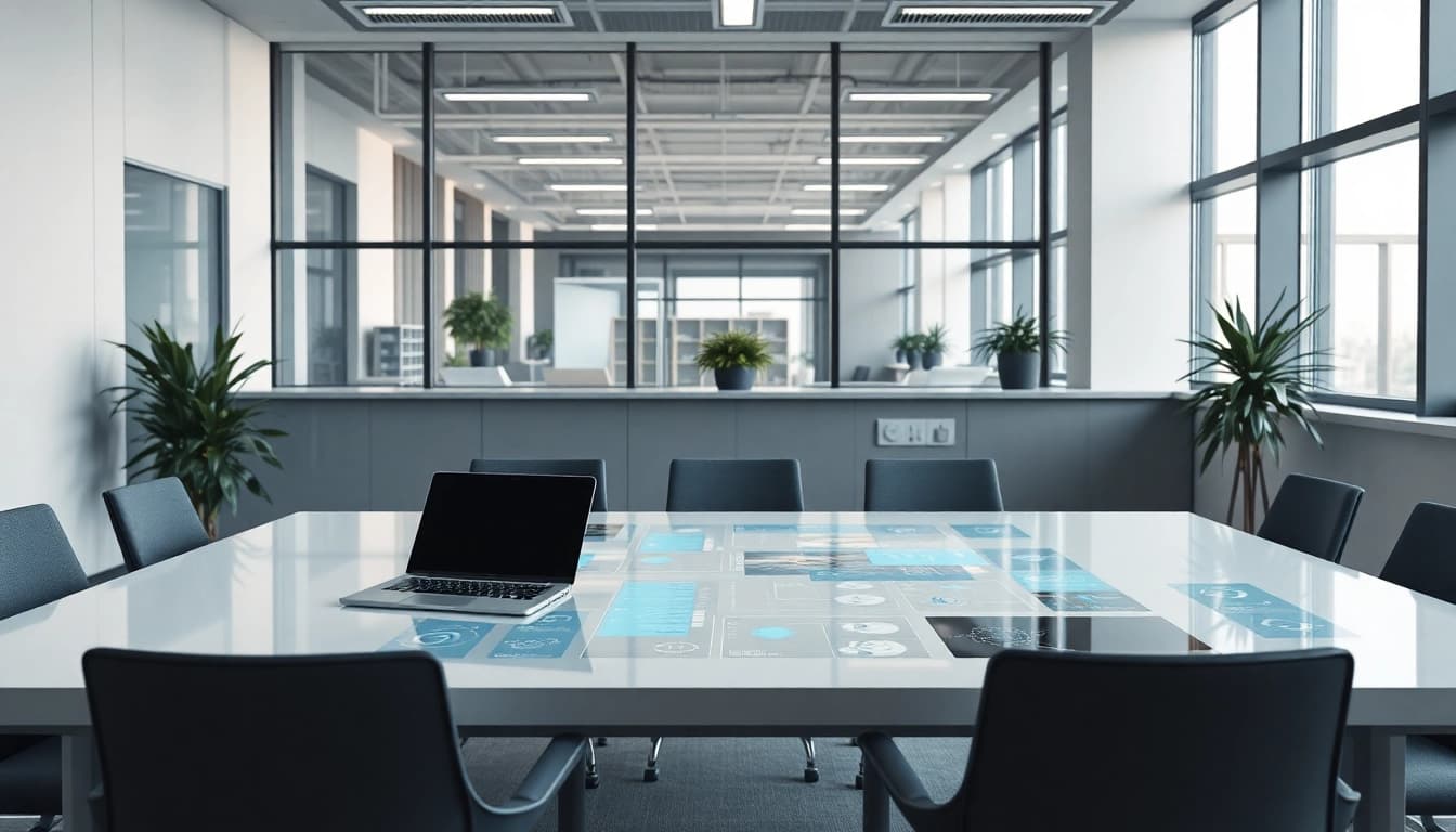 Visualisierung der Prozessoptimierung mit digitalen Werkzeugen in einem modernen Büro.