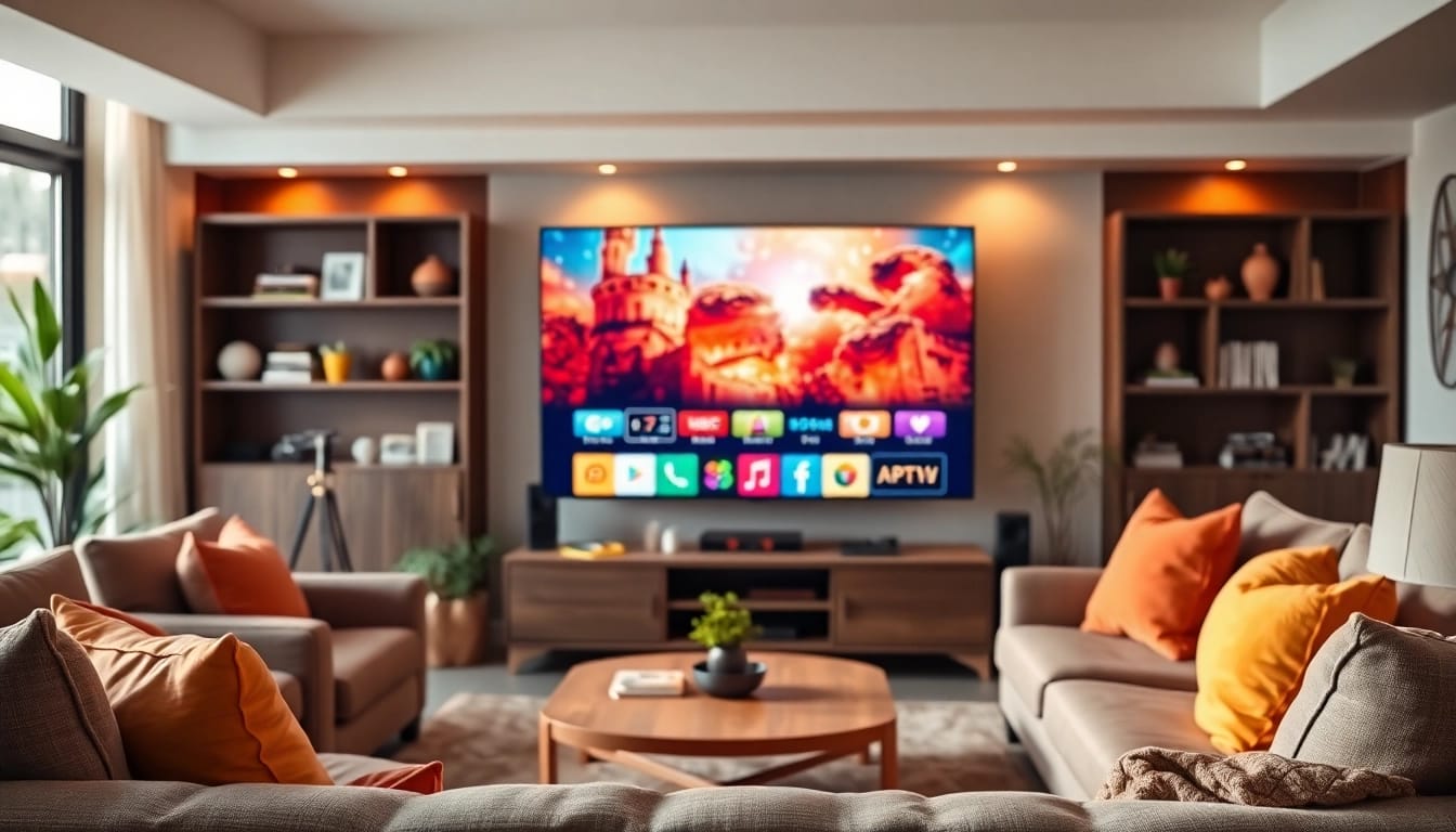 Erleben Sie erstklassige Unterhaltung mit iptv 12 monate in einem stilvollen Wohnzimmer.