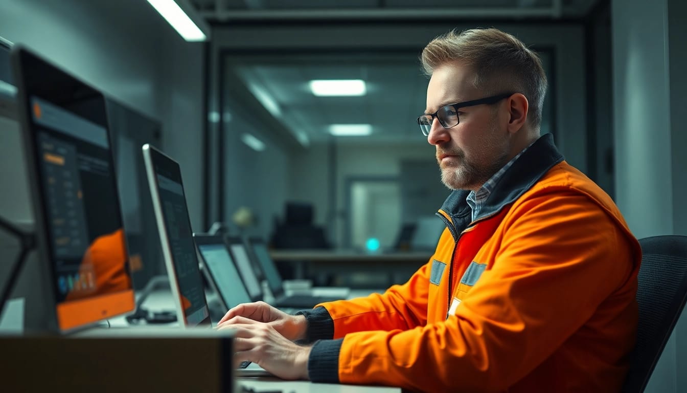 Techniker führt DGUV V3 Prüfung durch, um elektrische Sicherheit und Funktionstüchtigkeit zu gewährleisten.