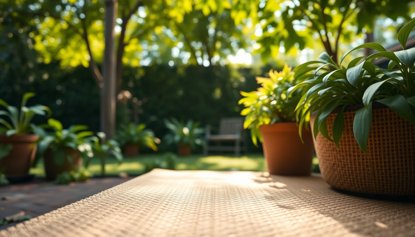 Verwendung der Hanfmatte in einem Garten für nachhaltige Entspannung