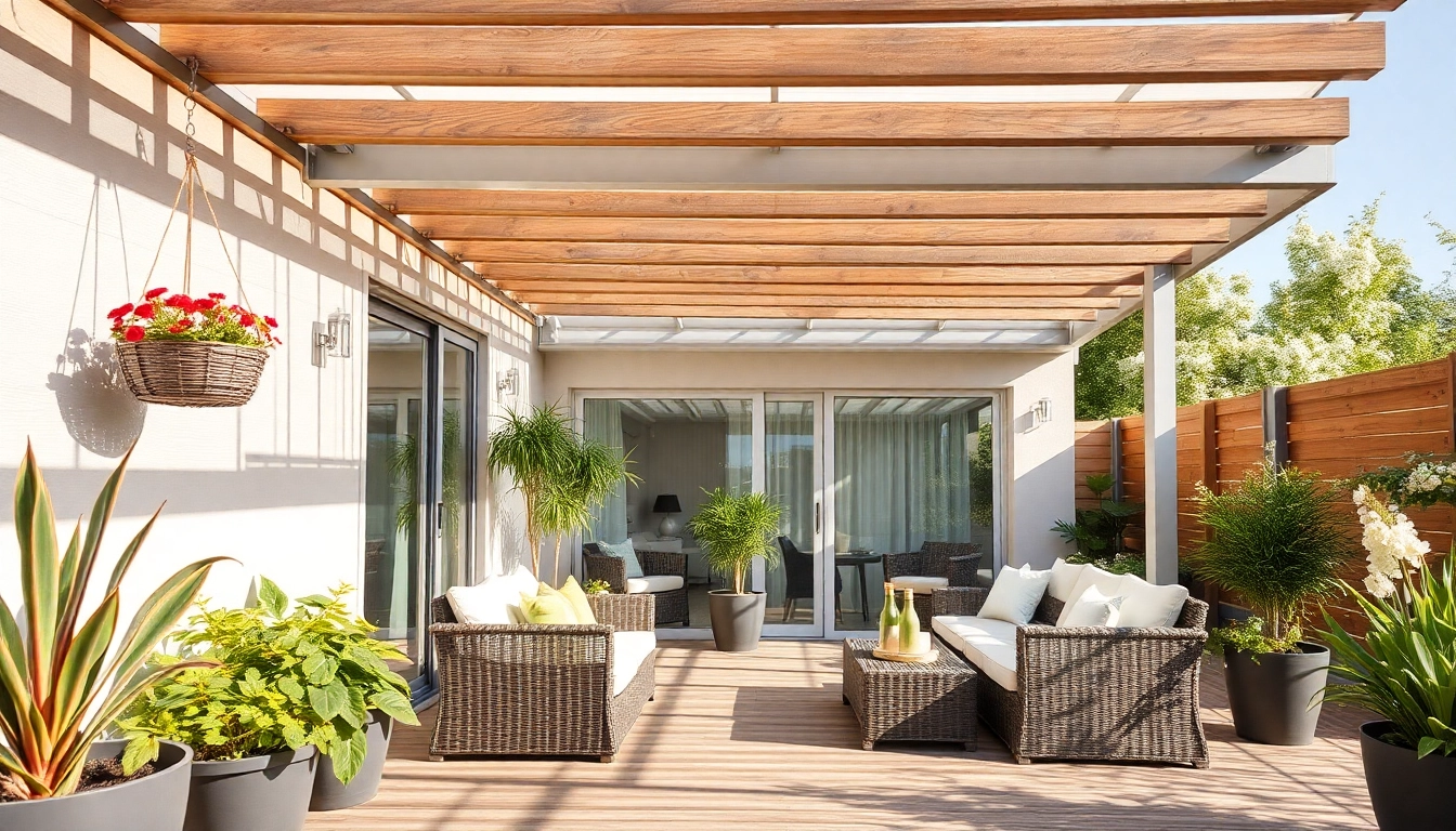 Gestalte Deinen Außenbereich mit einer stilvollen Terrassenüberdachung mit Markise für optimalen Sonnenschutz.