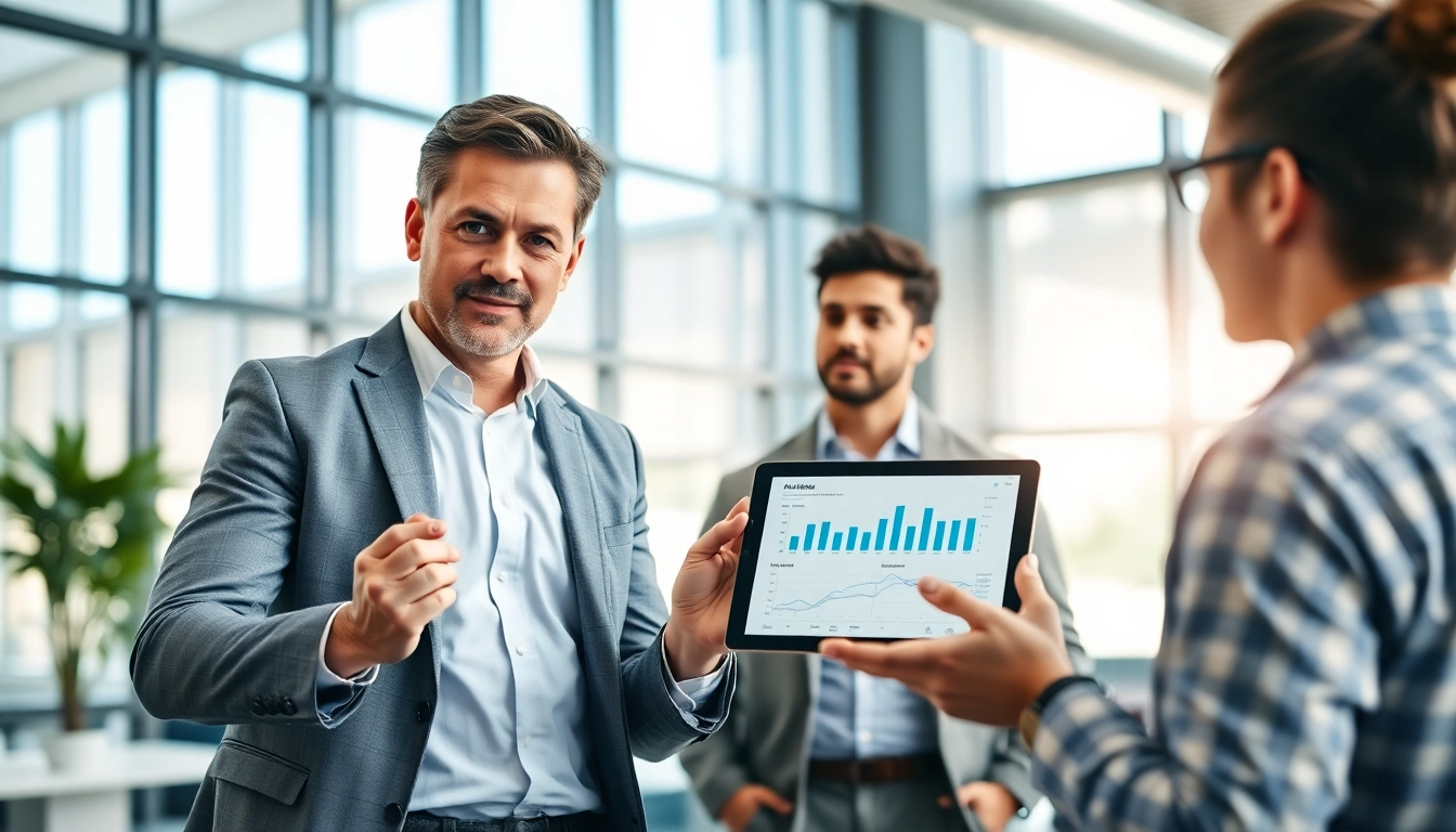 Headhunter Ingenieure beraten Ingenieure in einem modernen Büro mit digitaler Analyse.