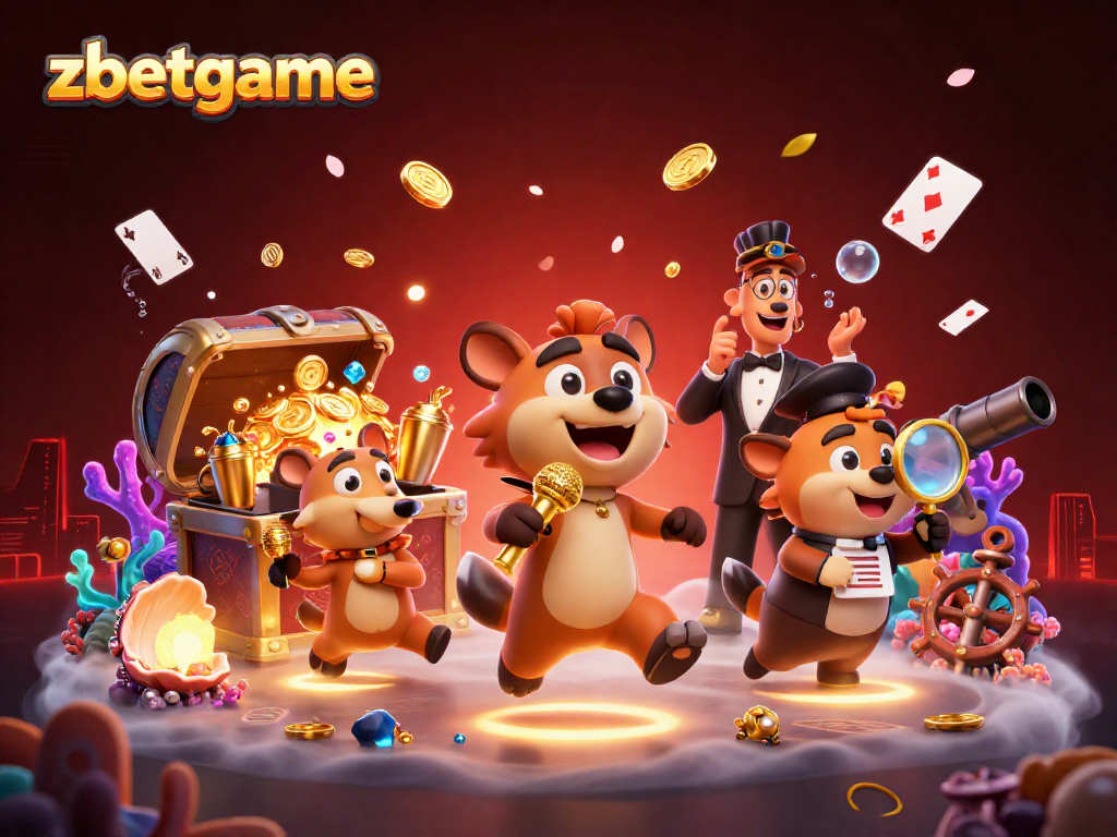Join the fun at zbetgame with vibrant hyena characters in a thrilling casino scene.