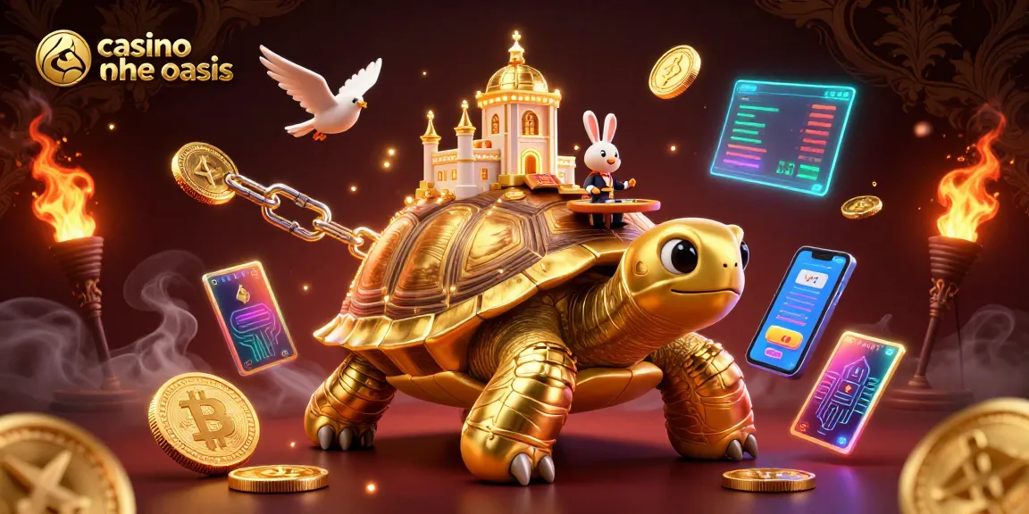 Experience the vibrant excitement of casino ohne oasis with a rabbit dealer at a golden tortoise casino.