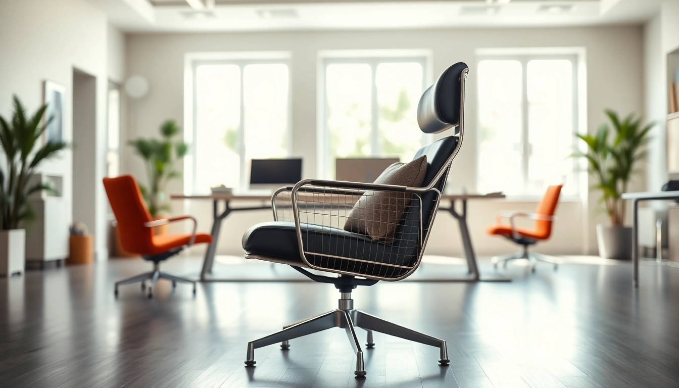 Refurbished Vitra chair enhancing a modern office's aesthetic with style and comfort.