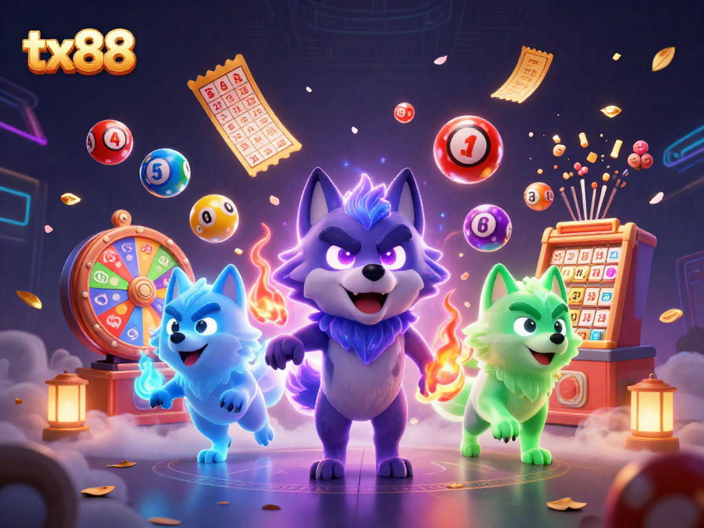 Engage with tx88's vibrant lottery action featuring animated characters and dynamic game elements.