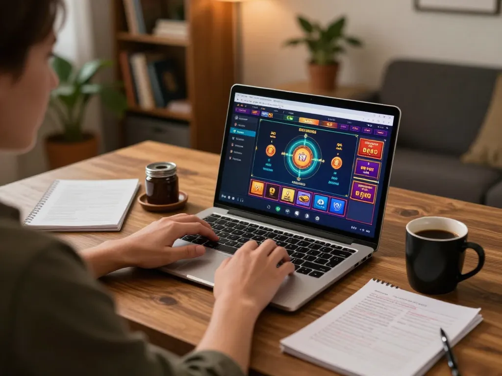 KJC player engaging with online casino games for an exciting gaming experience