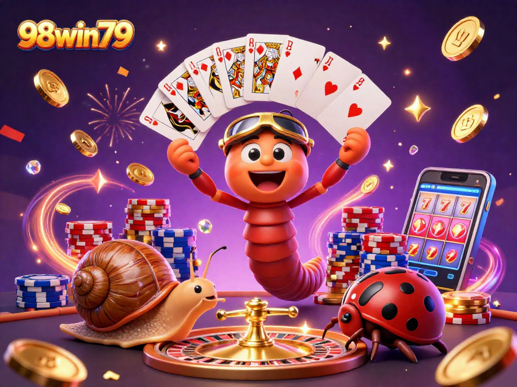 Engage in thrilling gaming adventures at 98win79 with a vibrant casino atmosphere and exciting characters.