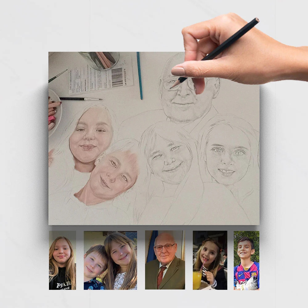Individuelles Foto malen lassen bei Families Portrait