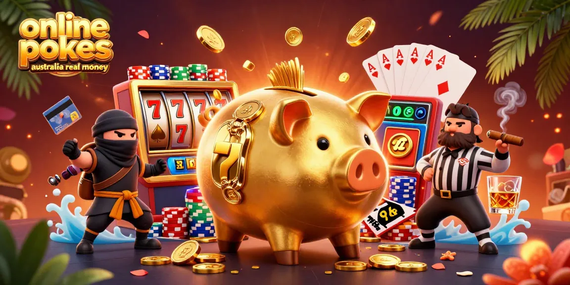Experience thrilling action with online pokies Australia real money in this dynamic casino scene featuring colorful slots and characters.