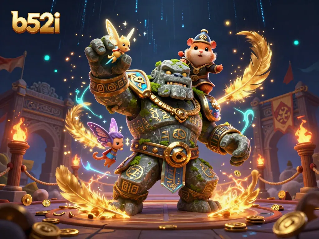 Experience thrilling gameplay with b52i as a golem guardian, fairy, and hamster knight unite.