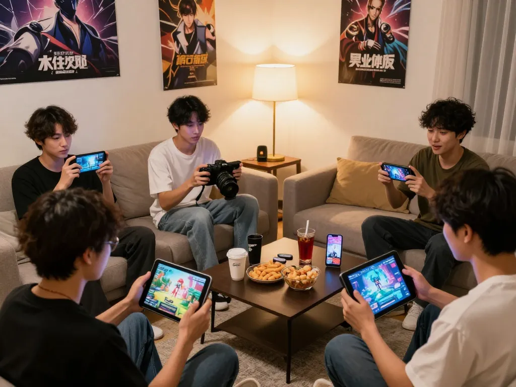 Players enjoying exciting porn ganes in a cozy living room, showcasing vibrant graphics and interactive gameplay.