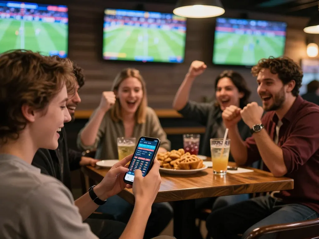 Soi kèo nhà cái during live sports betting excitement with engaging app interface.