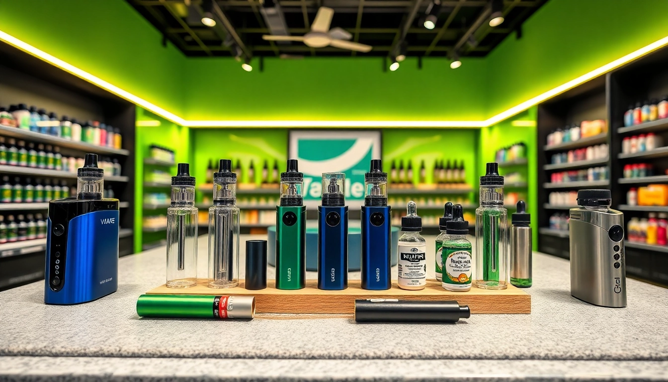 Erleben Sie hqd surv mit stilvollen Vapes und bunter Flüssigkeit in einem modernen Geschäft.