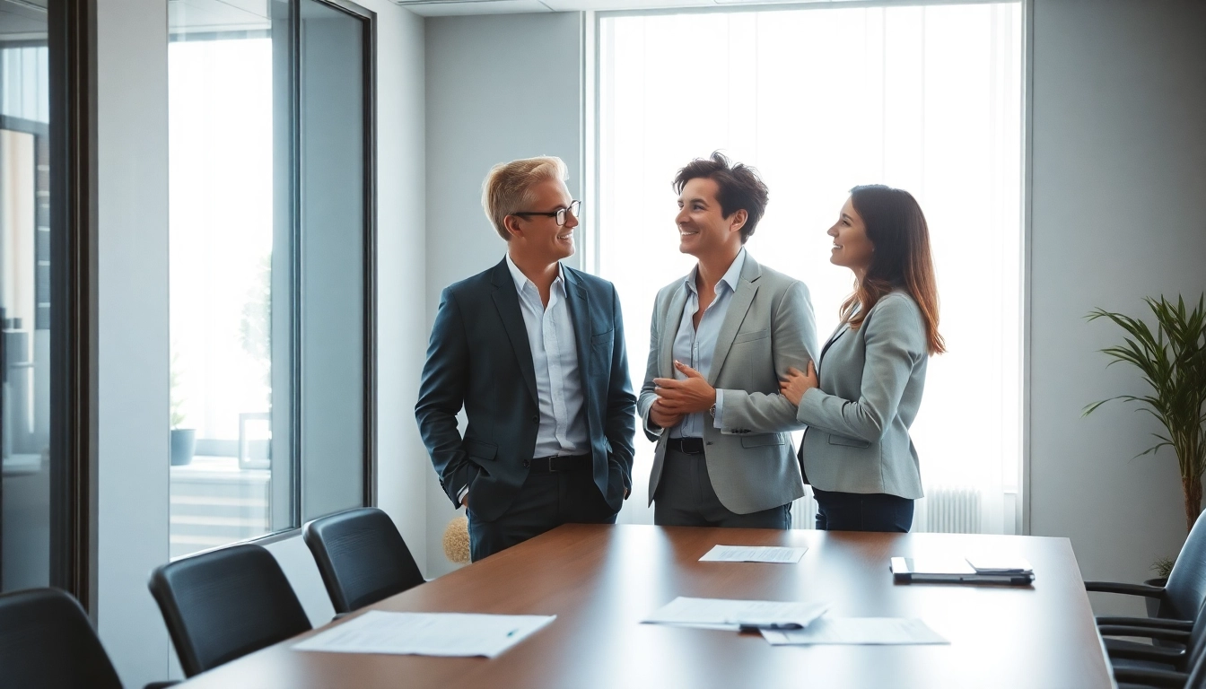 Personen bei der Personalvermittlung diskutieren Bewerbungsunterlagen in einem modernen Büro.