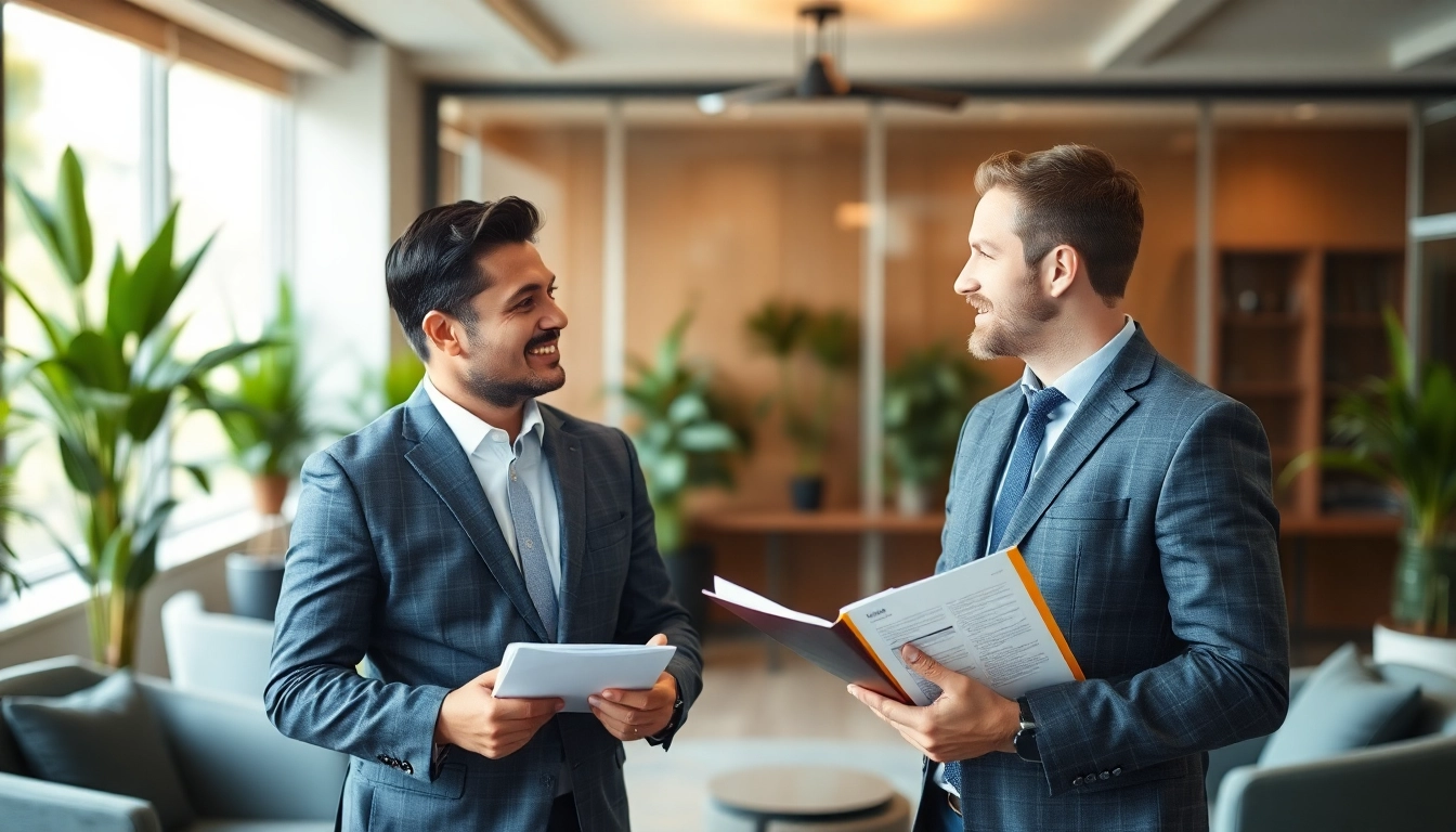 Headhunter Frankfurt: Ein professioneller Headhunter im Gespräch mit einem Kunden in einem stilvollen Büro.