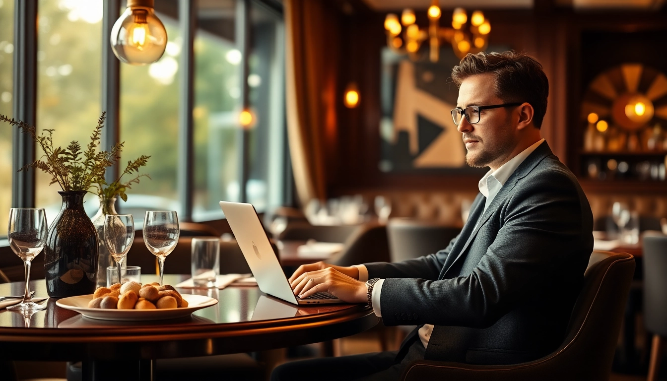 Headhunter Gastronomie analysiert Kunden in einem eleganten Restaurant.